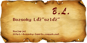 Bozsoky László névjegykártya