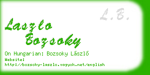 laszlo bozsoky business card