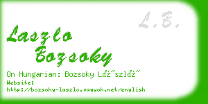 laszlo bozsoky business card